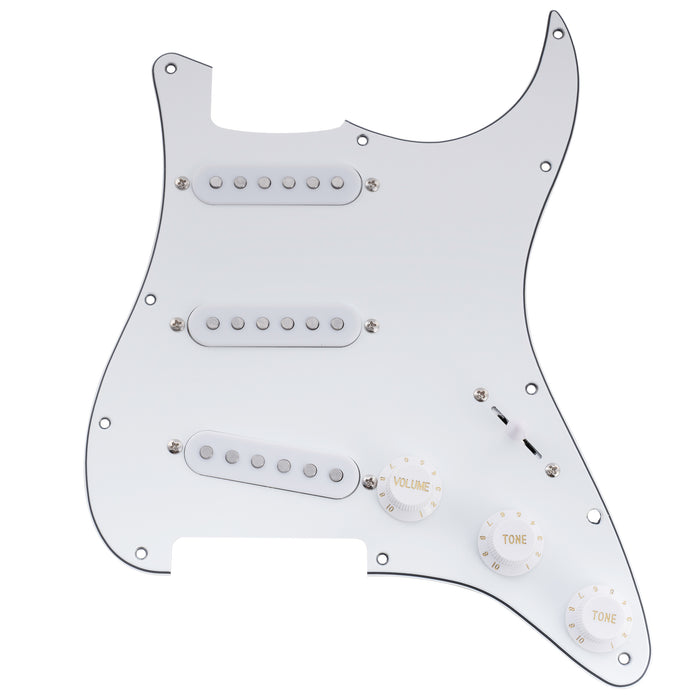 Musiclily Basic Pre-wired Loaded Standard ST-SSS Pickguard with Alnico 5 Magnet Single Coil Pickups Set for Strat Style Electric Guitar
