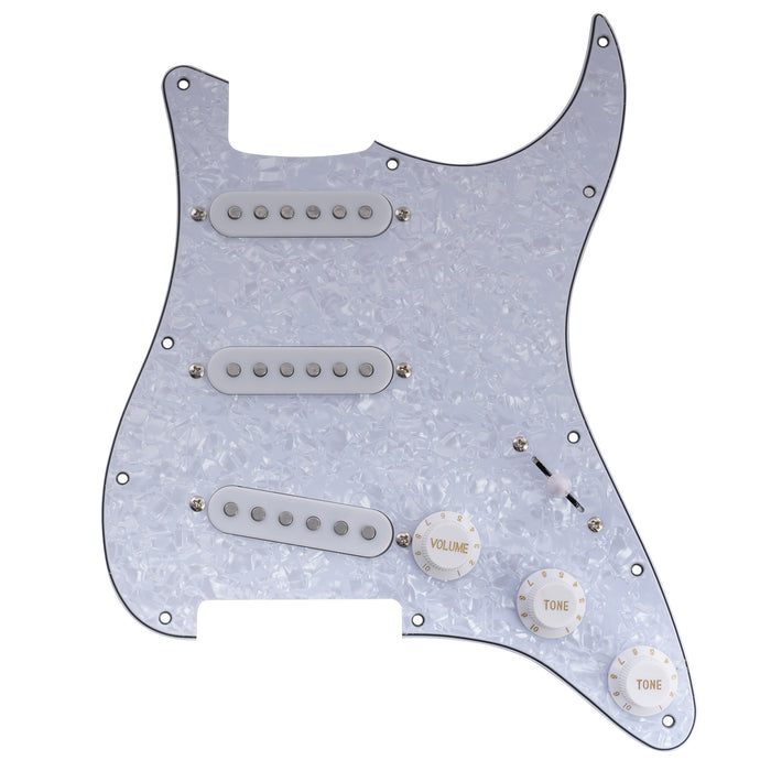 Musiclily Basic Pre-wired Loaded Standard ST-SSS Pickguard with Alnico 5 Magnet Single Coil Pickups Set for Strat Style Electric Guitar