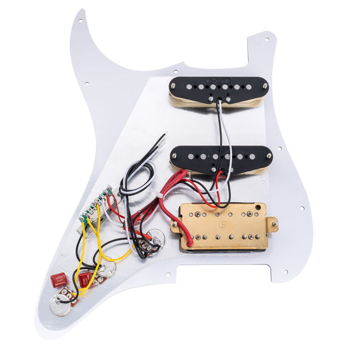 Musiclily Basic Pre-wired Loaded Standard ST-HSS Pickguard with Alnico 5 Magnet Pickups Set for Strat Style Electric Guitar
