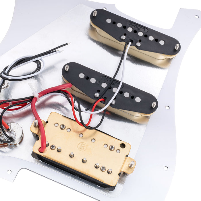 Musiclily Basic Pre-wired Loaded Standard ST-HSS Pickguard with Alnico 5 Magnet Pickups Set for Strat Style Electric Guitar