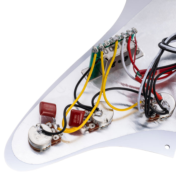 Musiclily Basic Pre-wired Loaded Standard ST-HSS Pickguard with Alnico 5 Magnet Pickups Set for Strat Style Electric Guitar