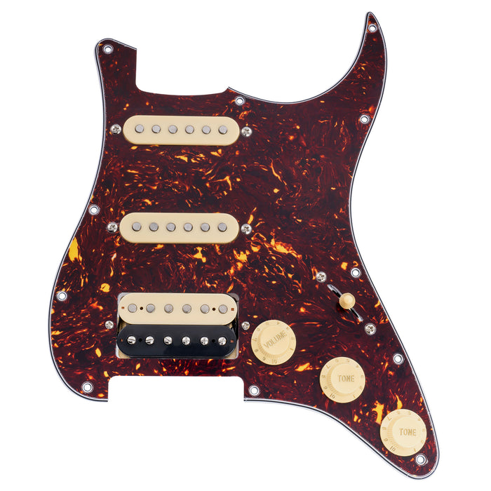 Musiclily Basic Pre-wired Loaded Standard ST-HSS Pickguard with Alnico 5 Magnet Pickups Set for Strat Style Electric Guitar