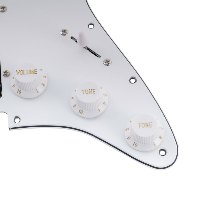 Musiclily Basic Pre-wired Loaded Standard ST-HSS Pickguard with Alnico 5 Magnet Pickups Set for Strat Style Electric Guitar