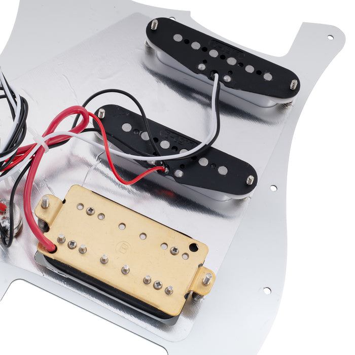 Musiclily Basic Pre-wired Loaded Standard ST-HSS Pickguard with Alnico 5 Magnet Pickups Set for Strat Style Electric Guitar