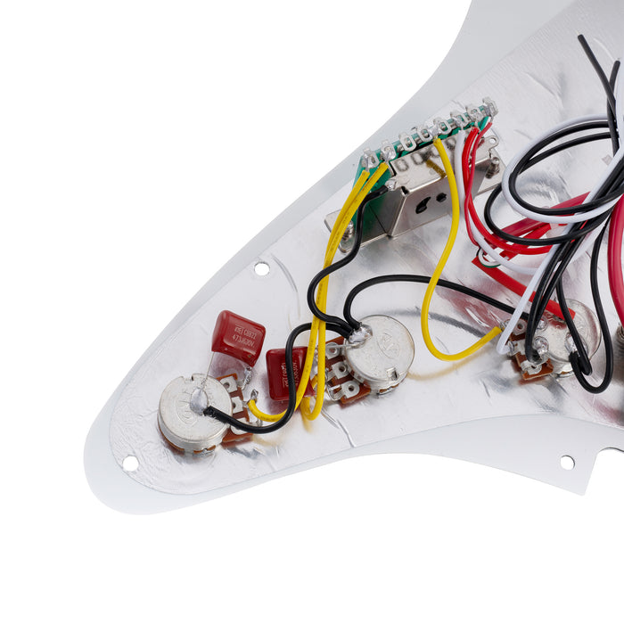 Musiclily Basic Pre-wired Loaded Standard ST-HSS Pickguard with Alnico 5 Magnet Pickups Set for Strat Style Electric Guitar
