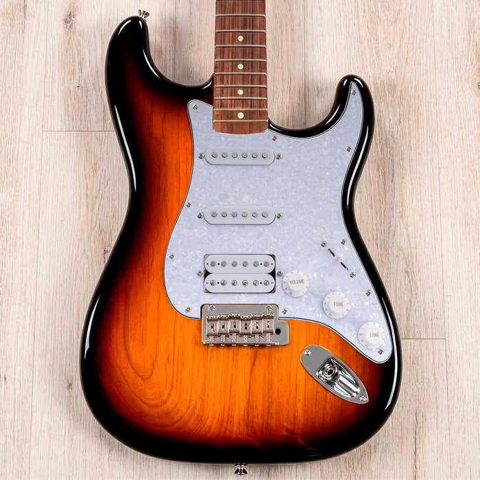 Musiclily Basic Pre-wired Loaded Standard ST-HSS Pickguard with Alnico 5 Magnet Pickups Set for Strat Style Electric Guitar