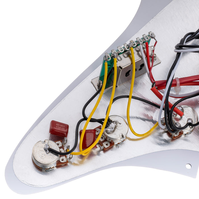 Musiclily Basic Pre-wired Loaded Standard ST-HSS Pickguard with Alnico 5 Magnet Pickups Set for Strat Style Electric Guitar