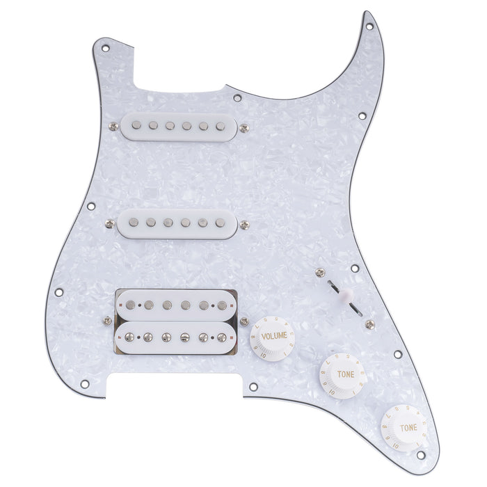 Musiclily Basic Pre-wired Loaded Standard ST-HSS Pickguard with Alnico 5 Magnet Pickups Set for Strat Style Electric Guitar