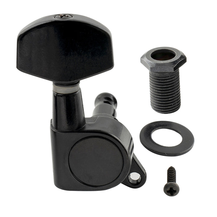 ミュージックリリー Pro R15J シングル 15:1 比率 完全密封式マシンヘッド ベースサイド チューナー チューニングペグ キー 大型ヘックスボタン付き アコースティック/エレクトリックギター用