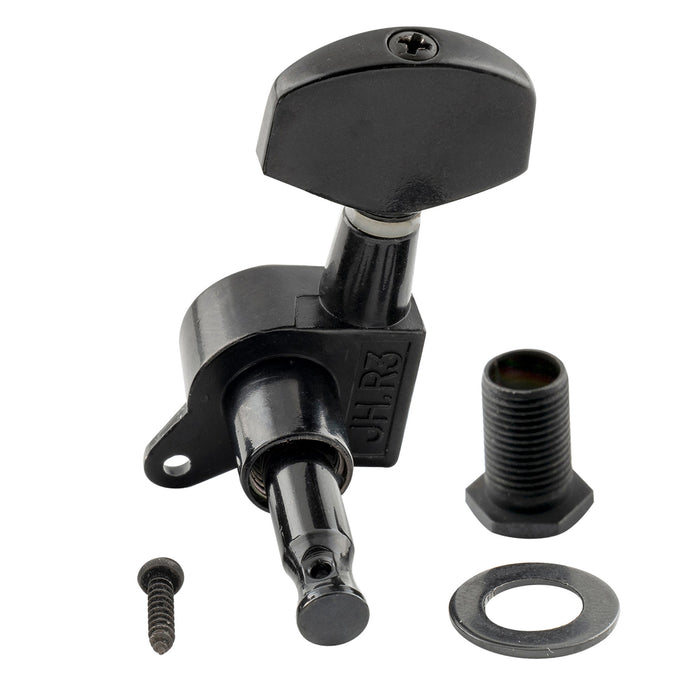 ミュージックリリー Pro R15J シングル 15:1 比率 完全密封式マシンヘッド ベースサイド チューナー チューニングペグ キー 大型ヘックスボタン付き アコースティック/エレクトリックギター用