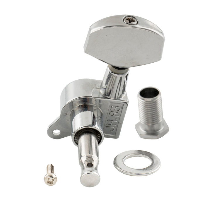 ミュージックリリー Pro R15J シングル 15:1 比率 完全密封式マシンヘッド ベースサイド チューナー チューニングペグ キー 大型ヘックスボタン付き アコースティック/エレクトリックギター用