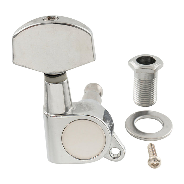 ミュージックリリー Pro R15J シングル 15:1 比率 完全密封式マシンヘッド ベースサイド チューナー チューニングペグ キー 大型ヘックスボタン付き アコースティック/エレクトリックギター用