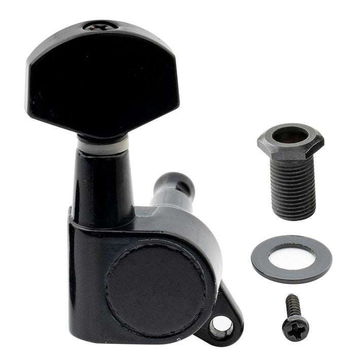 Musiclily Pro R15J Single 15:1 Ratio Full Sealed Machine Head Bass Side Tuner Tuning Peg Key with Hex Button for Strat Tele Style Electric Guitar