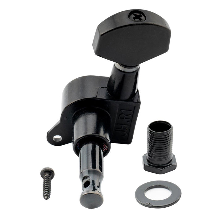 Musiclily Pro R15J Single 15:1 Ratio Full Sealed Machine Head Bass Side Tuner Tuning Peg Key with Hex Button for Strat Tele Style Electric Guitar