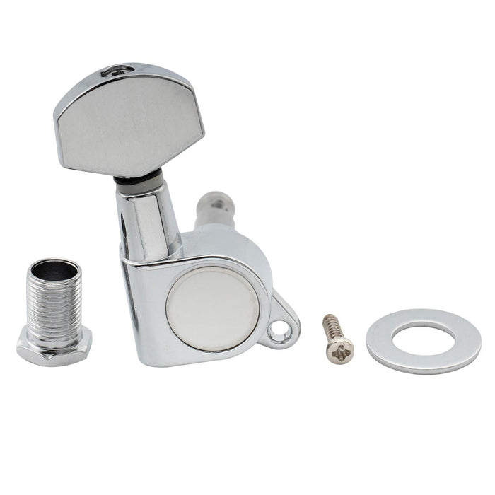 Musiclily Pro R15J 6-in-Reihe Gitarrenverschluss-Stimmgeräte Stimmstift-Maschinenkopf-Set für Fender Strat Tele Stil Gitarre