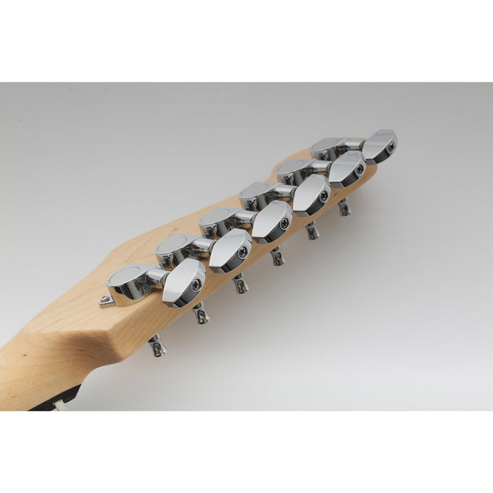 Musiclily Pro R15J Single 15:1 Ratio Full Sealed Machine Head Bass Side Tuner Tuning Peg Key with Hex Button for Strat Tele Style Electric Guitar