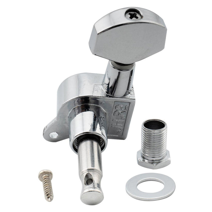 Musiclily Pro R15J Single 15:1 Ratio Full Sealed Machine Head Bass Side Tuner Tuning Peg Key with Hex Button for Strat Tele Style Electric Guitar