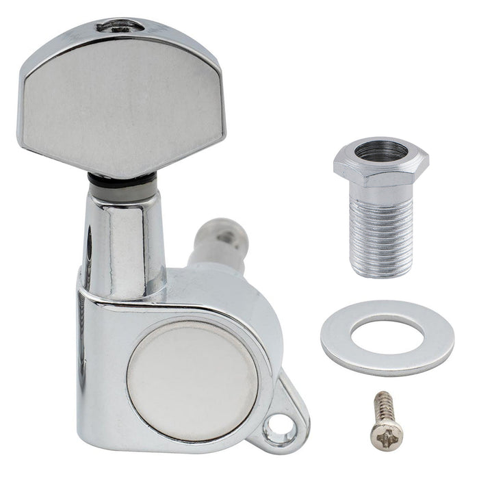 Musiclily Pro R15J Single 15:1 Ratio Full Sealed Machine Head Bass Side Tuner Tuning Peg Key with Hex Button for Strat Tele Style Electric Guitar