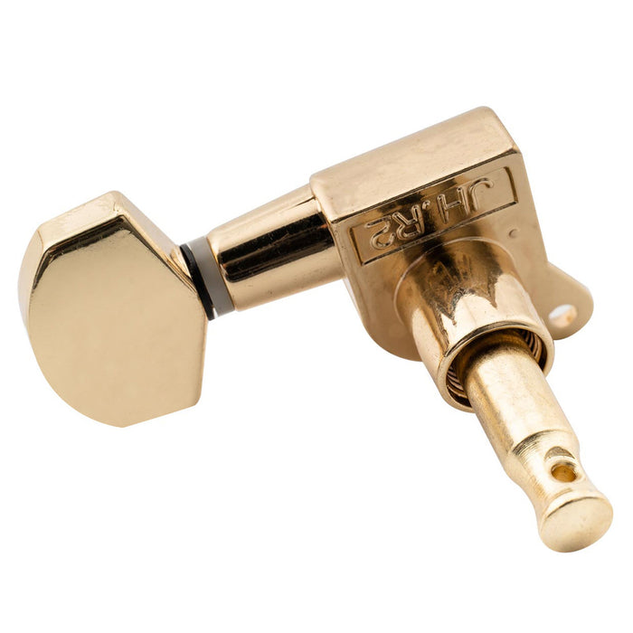 Musiclily Pro R15J Single 15:1 Ratio Full Sealed Machine Head Bass Side Tuner Tuning Peg Key with Hex Button for Strat Tele Style Electric Guitar