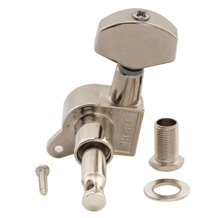 Musiclily Pro R15J Single 15:1 Ratio Full Sealed Machine Head Bass Side Tuner Tuning Peg Key with Hex Button for Strat Tele Style Electric Guitar