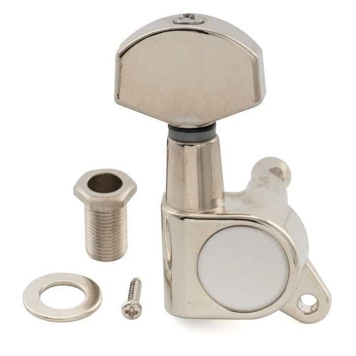 Musiclily Pro R15J Single 15:1 Ratio Full Sealed Machine Head Bass Side Tuner Tuning Peg Key with Hex Button for Strat Tele Style Electric Guitar