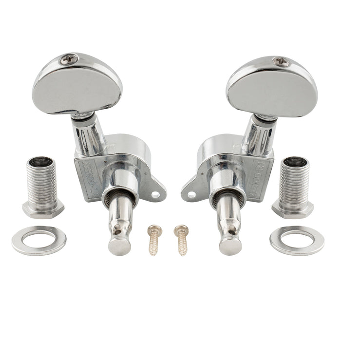 Musiclily Pro 3R3L 15:1 Rapporto Full Sigillati Testine di Regolazione Tasti con Pulsante Mezza Luna Vite a 45 Gradi per Chitarra Acustica Elettrica