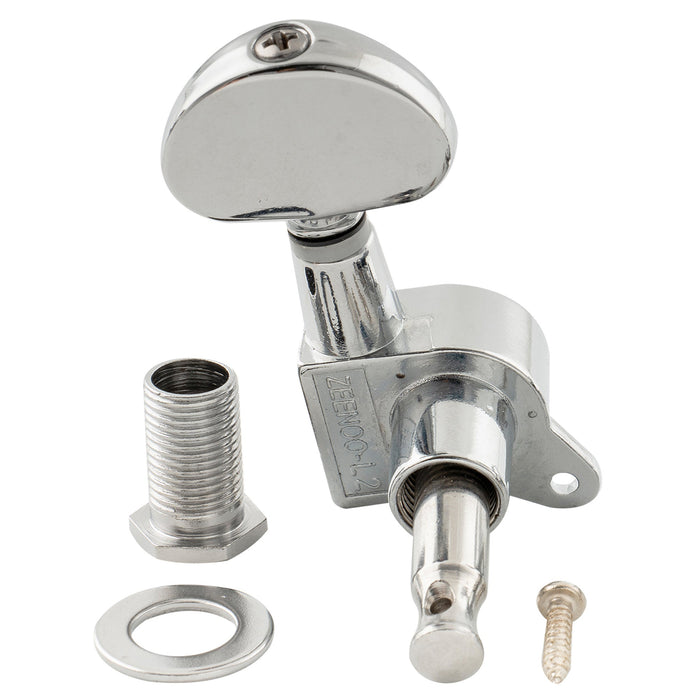 ミュージックリリー Pro R15J シングル 15:1 比率 完全密封式マシンヘッド トレブルサイド チューナー チューニングペグ キー ハーフムーンボタン付き アコースティック/エレクトリックギター用