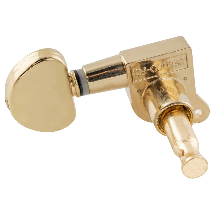 ミュージックリリー Pro R15J シングル 15:1 比率 完全密封式マシンヘッド ベースサイド チューナー チューニングペグ キー ハーフムーンボタン付き アコースティック/エレクトリックギター用