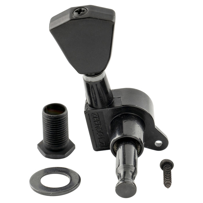 ミュージックリリー Pro R15J シングル 15:1 比率 完全密封式マシンヘッド トレブルサイド チューナー チューニングペグ キー ケースターボタン付き アコースティック/エレクトリックギター用