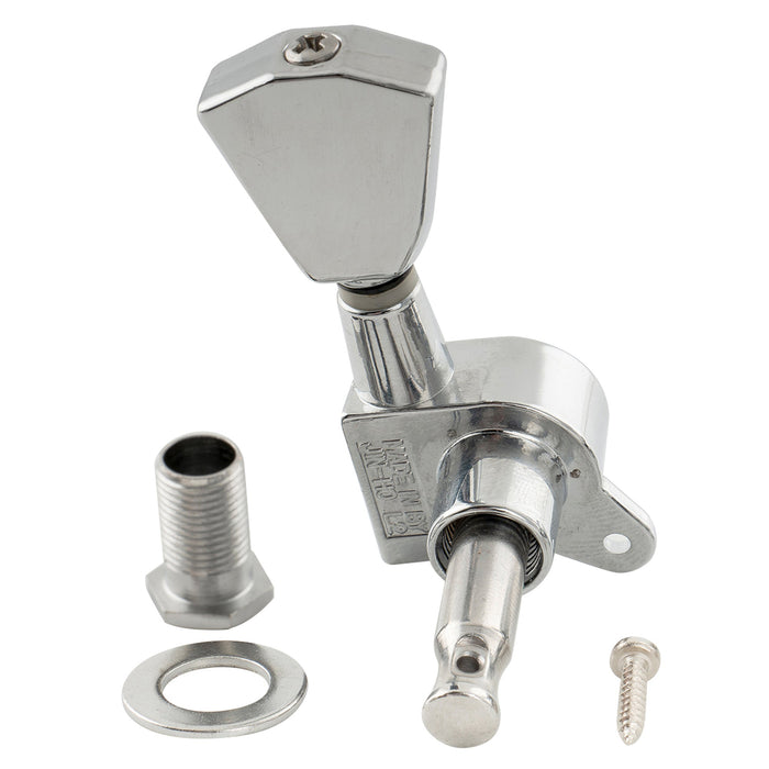 ミュージックリリー Pro R15J シングル 15:1 比率 完全密封式マシンヘッド トレブルサイド チューナー チューニングペグ キー ケースターボタン付き アコースティック/エレクトリックギター用