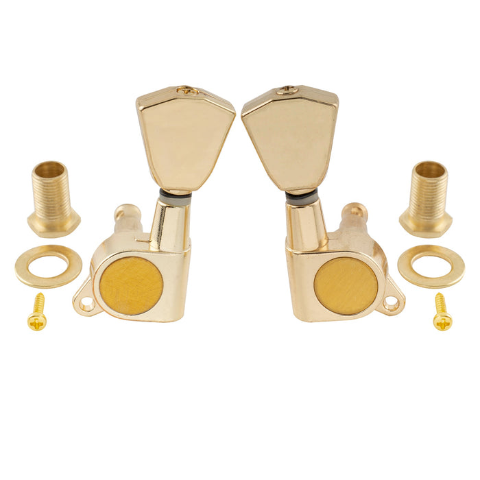 Musiclily Pro 3R3L 15:1 Rapporto Full Sigillati Testine di Regolazione Tasti con Pulsante Keystone Viti a 45 Gradi per Chitarra Acustica Elettrica