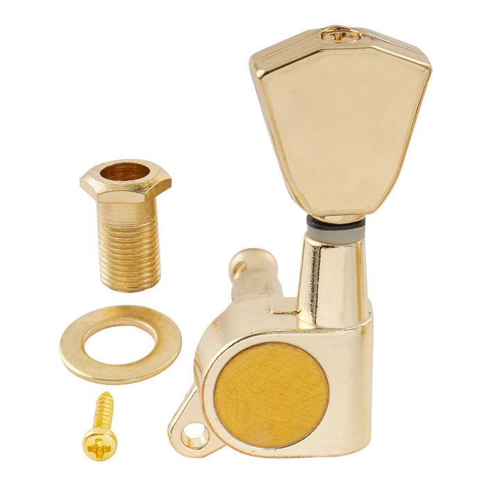 ミュージックリリー Pro R15J シングル 15:1 比率 完全密封式マシンヘッド トレブルサイド チューナー チューニングペグ キー ケースターボタン付き アコースティック/エレクトリックギター用