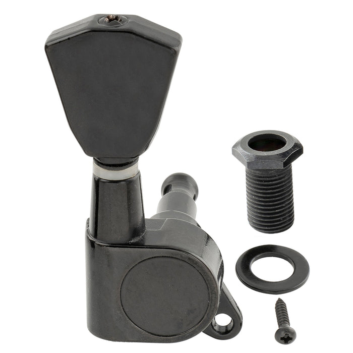 ミュージックリリー Pro R15J シングル 15:1 比率 完全密封式マシンヘッド ベースサイド チューナー チューニングペグ キー ケースターボタン付き アコースティック/エレクトリックギター用