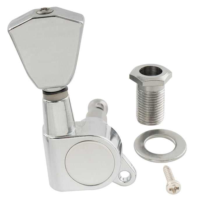 ミュージックリリー Pro R15J シングル 15:1 比率 完全密封式マシンヘッド ベースサイド チューナー チューニングペグ キー ケースターボタン付き アコースティック/エレクトリックギター用