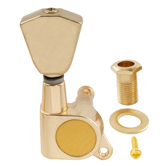 ミュージックリリー Pro R15J シングル 15:1 比率 完全密封式マシンヘッド ベースサイド チューナー チューニングペグ キー ケースターボタン付き アコースティック/エレクトリックギター用