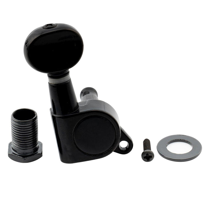 Musiclily Pro R15J 6インライン 15:1比率 完全密封ペグ チューナー ヘッド キー ヴィンテージオーバルボタン付き Strat/Teleスタイル用エレキギター用