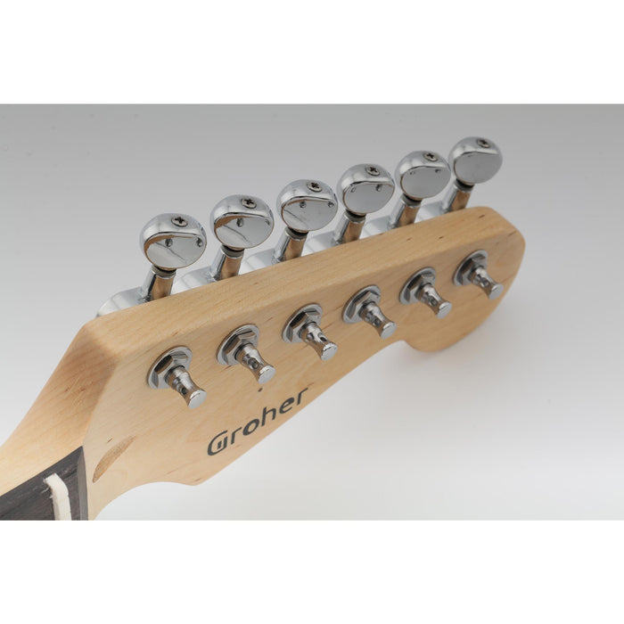 Usage show of musiclily pro 6 in line guitar sealed tuners tuning keys pegs machine heads set for fender strat tele style guitar vintage oval button mx1347bk 6
