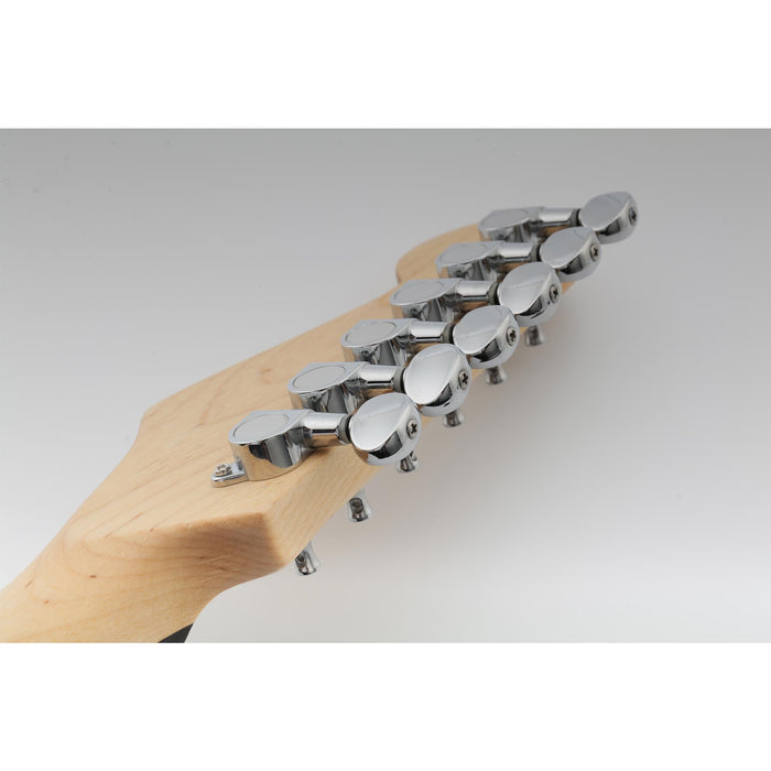 Application of musiclily pro 6 in line guitar sealed tuners tuning keys pegs machine heads set for fender strat tele style guitar vintage oval button mx1347bk 6