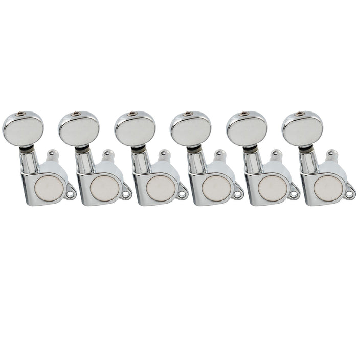 musiclily pro 6 in line guitar sealed tuners tuning keys pegs machine heads set for fender strat tele style guitar vintage oval button mx1347bk 6