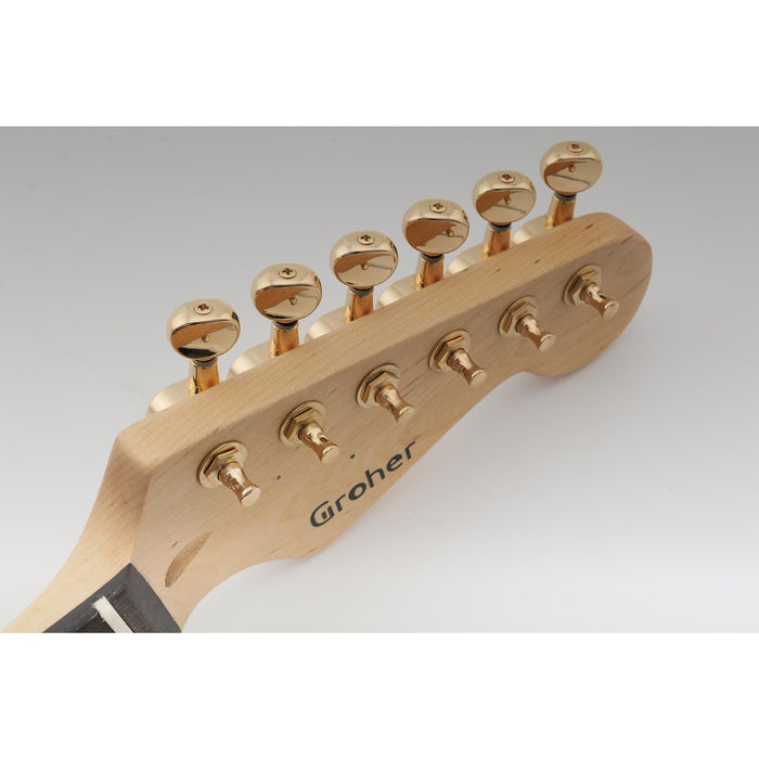 Musiclily Pro R15J 6インライン 15:1比率 完全密封ペグ チューナー ヘッド キー ヴィンテージオーバルボタン付き Strat/Teleスタイル用エレキギター用