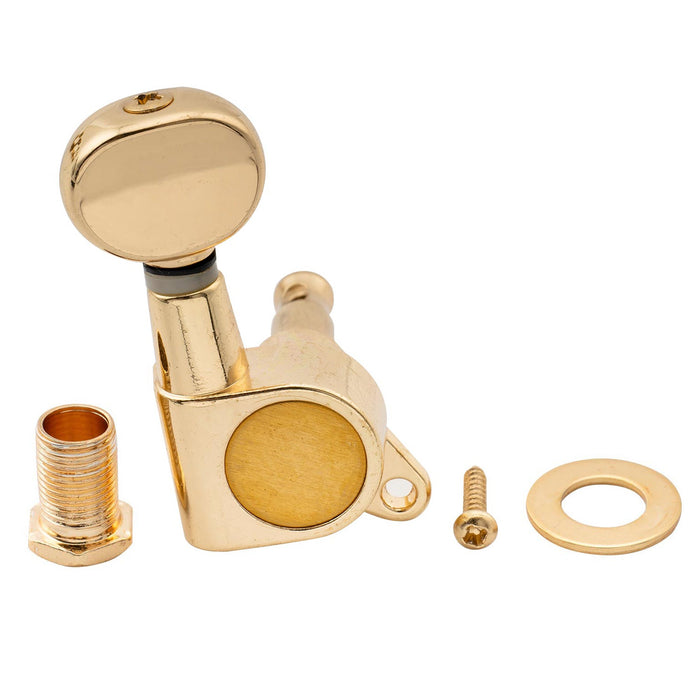 Musiclily Pro R15J 6インライン 15:1比率 完全密封ペグ チューナー ヘッド キー ヴィンテージオーバルボタン付き Strat/Teleスタイル用エレキギター用