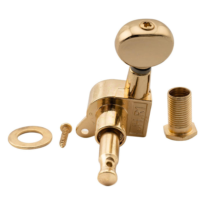 Musiclily Pro R15J 6インライン 15:1比率 完全密封ペグ チューナー ヘッド キー ヴィンテージオーバルボタン付き Strat/Teleスタイル用エレキギター用