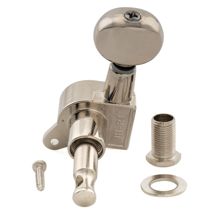 ミュージックリリー Pro R15J シングル 15:1 比率 完全密封式マシンヘッド ベースサイド チューナー チューニングペグ キー ヴィンテージオーバルボタン付き ストラト/テレキャスタータイプ エレキギター用