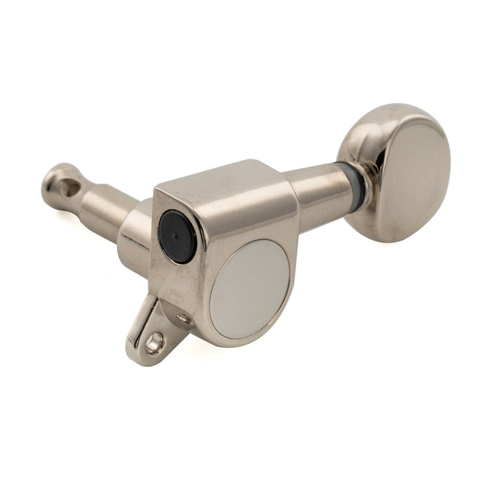 ミュージックリリー Pro R15J シングル 15:1 比率 完全密封式マシンヘッド ベースサイド チューナー チューニングペグ キー ヴィンテージオーバルボタン付き ストラト/テレキャスタータイプ エレキギター用