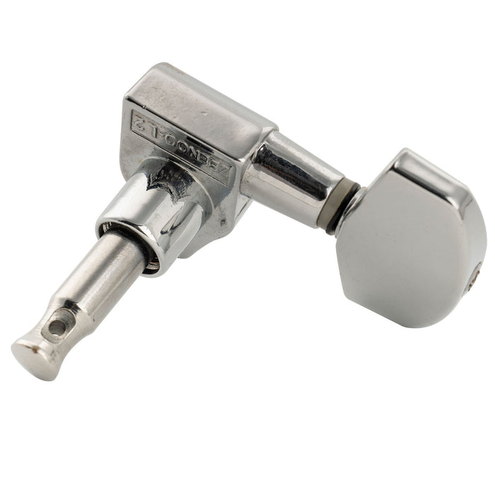 ミュージックリリー Pro R15J シングル 15:1 比率 完全密封式マシンヘッド トレブルサイド チューナー チューニングペグ キー 大型ヘックスボタン付き 直角ネジ仕様 アコースティック/エレクトリックギター用