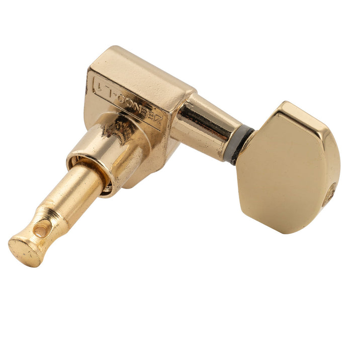 ミュージックリリー Pro R15J シングル 15:1 比率 完全密封式マシンヘッド トレブルサイド チューナー チューニングペグ キー 大型ヘックスボタン付き 直角ネジ仕様 アコースティック/エレクトリックギター用