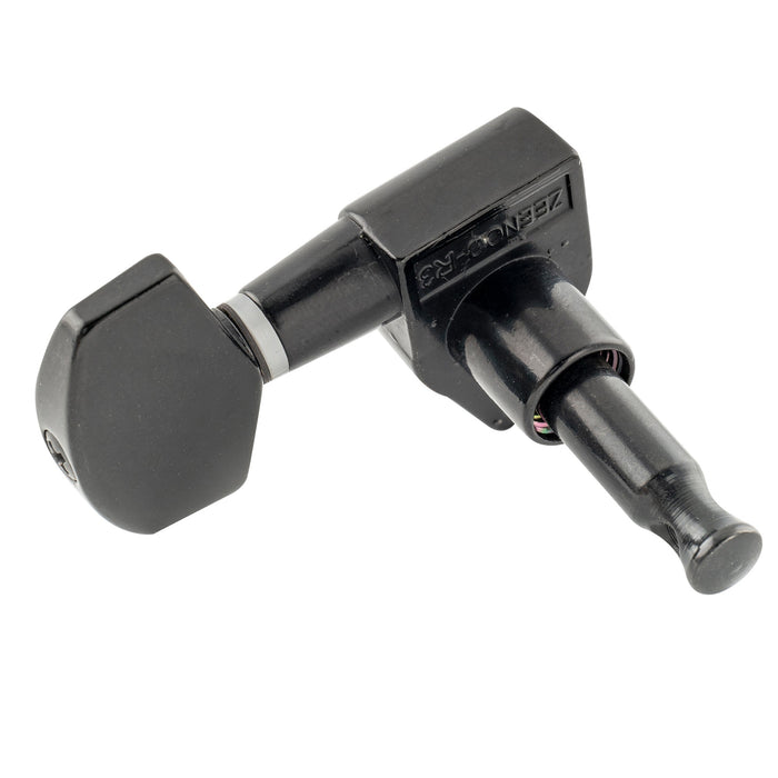 ミュージックリリー Pro R15J シングル 15:1 比率 完全密封式マシンヘッド ベースサイド チューナー チューニングペグ キー 大型ヘックスボタン付き 直角ネジ仕様 アコースティック/エレクトリックギター用