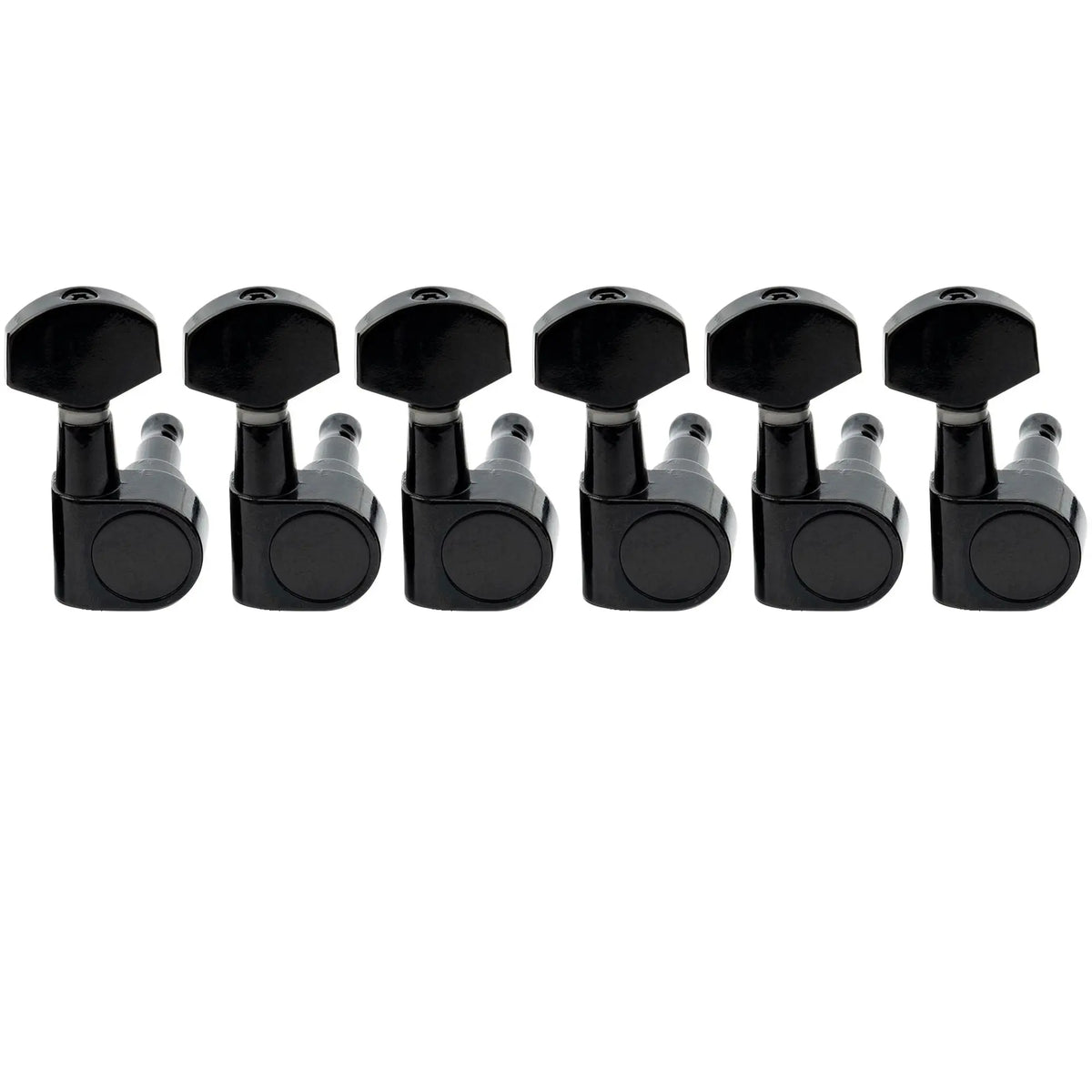 musiclily pro 6 in line 15 1 ratio 2 pin full sealed machine heads tuners tuning pegs keys with hex button for sq strat tele style electric guitar mx1350 6p, black
