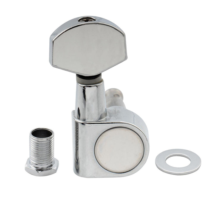 Musiclily Pro 6 em linha 15:1 Relação 2-Pino Trava Total de Cabeçotes Afinadores de Teclas com Botão Hex para Guitarra Elétrica Estilo SQ Strat Tele