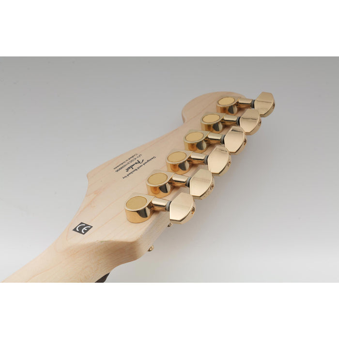 Musiclily Pro R15J Single 15:1 Ratio 2-Pin Full Sealed Machine Head Bass Side Tuner Tuning Peg Key with Hex Button for SQ Strat Tele Style Electric Guitar